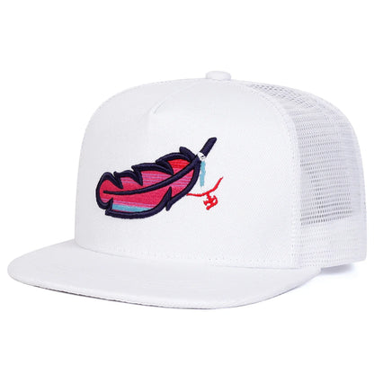 Feathered Outlaw Trucker Snapback Cap - Embroidered Details For A Rugged Trucker Look