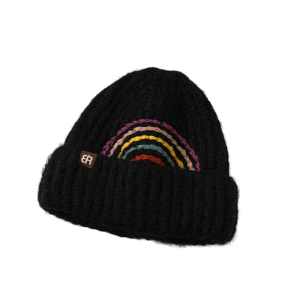 The Rainbow Winter Knitted Beanie - Warm Knit Beanie With Rainbow Logo For Cold Weather