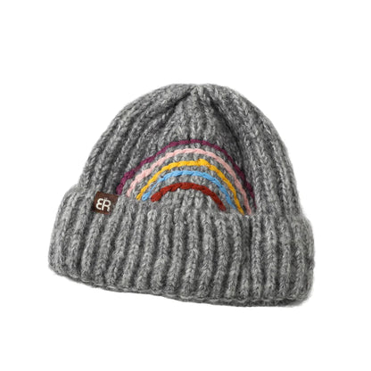 The Rainbow Winter Knitted Beanie - Warm Knit Beanie With Rainbow Logo For Cold Weather
