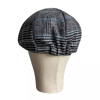 Touraine Plaid Wool Newsboy Cap - Classic Plaid Wool Cap For Casual Style For All Seasons