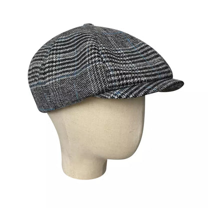 Touraine Plaid Wool Newsboy Cap - Classic Plaid Wool Cap For Casual Style For All Seasons