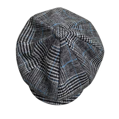 Touraine Plaid Wool Newsboy Cap - Classic Plaid Wool Cap For Casual Style For All Seasons