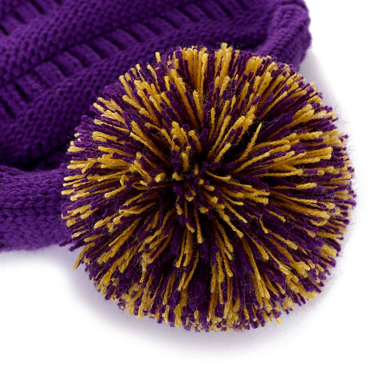 UR Bicolor Knitted Pompom Beanie - Urban Caps