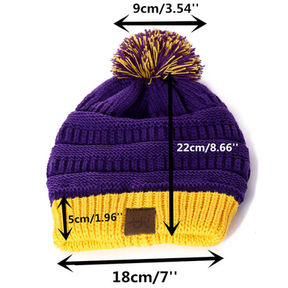 UR Bicolor Knitted Pompom Beanie - Urban Caps