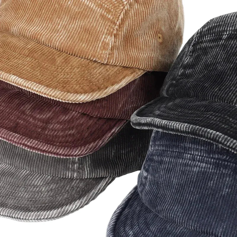 Urban Corduroy Short Brim Five-Panel Baseball Cap - Urban Caps