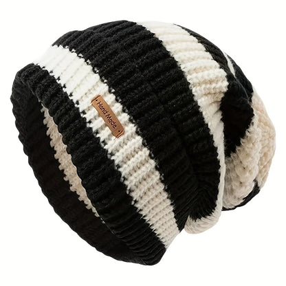 Urban Striped Knitted Beanie Handmade - Urban Caps