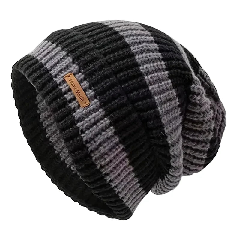 Urban Striped Knitted Beanie Handmade - Urban Caps