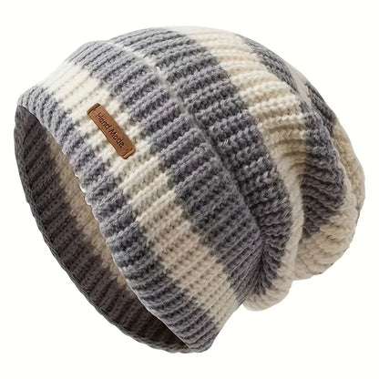 Urban Striped Knitted Beanie Handmade - Urban Caps
