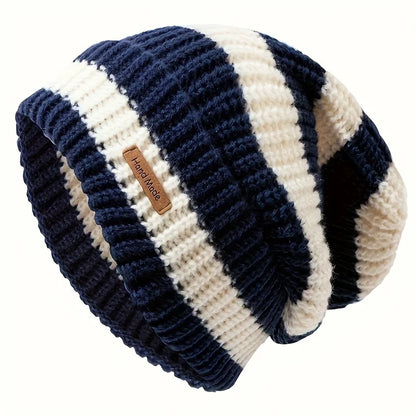 Urban Striped Knitted Beanie Handmade - Urban Caps