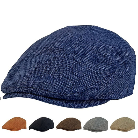 Verona Linen Flat Cap – Breathable Lightweight Summer Classic Cap