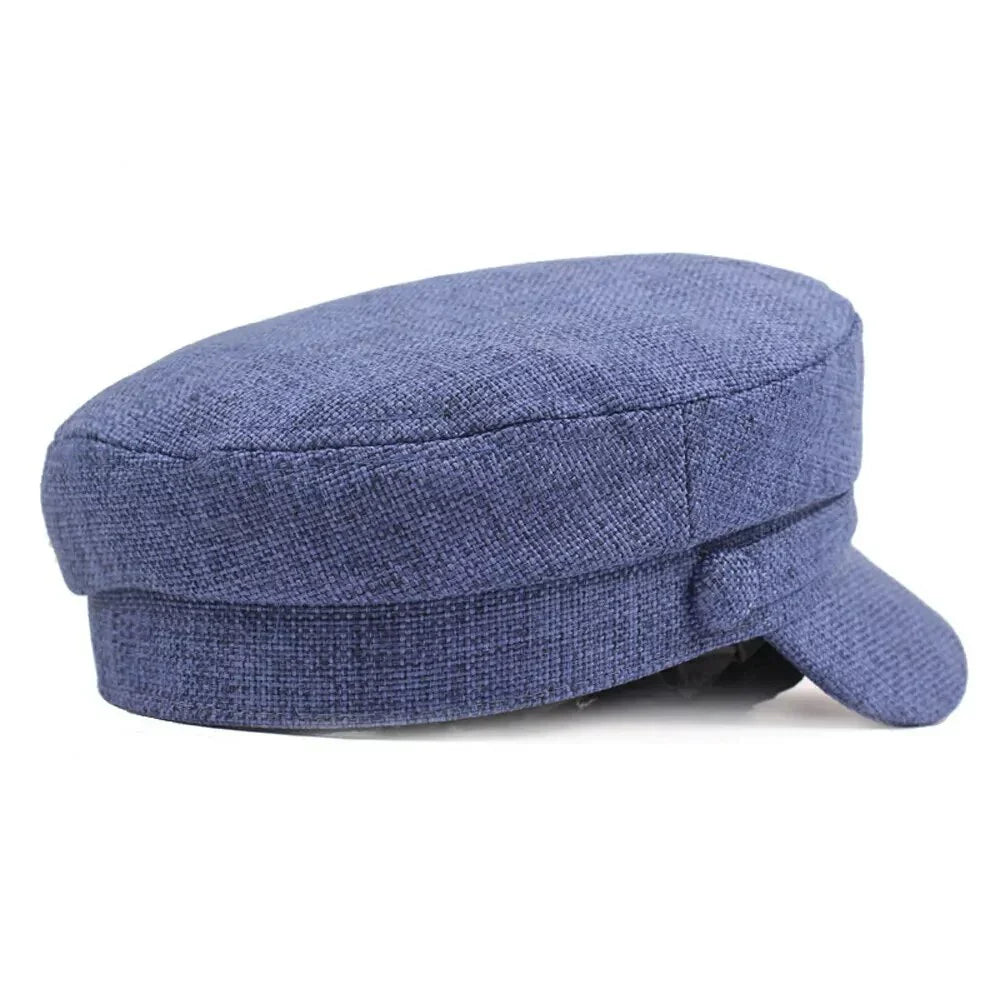 Victory Plain Linen Sailor Cap - Lightweight Nautical Style For Casual Looks Versatile