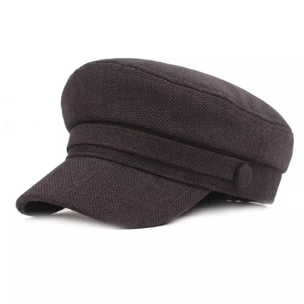 Victory Plain Linen Sailor Cap - Lightweight Nautical Style For Casual Looks Versatile
