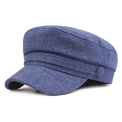 Victory Plain Linen Sailor Cap - Lightweight Nautical Style For Casual Looks Versatile