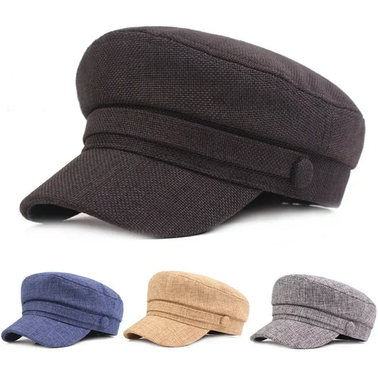 Victory Plain Linen Sailor Cap - Lightweight Nautical Style For Casual Looks Versatile