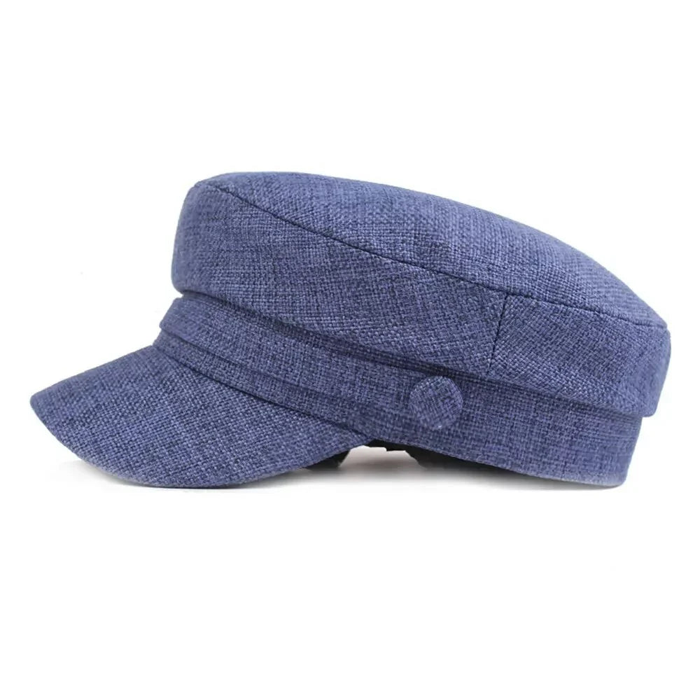 Victory Plain Linen Sailor Cap - Lightweight Nautical Style For Casual Looks Versatile