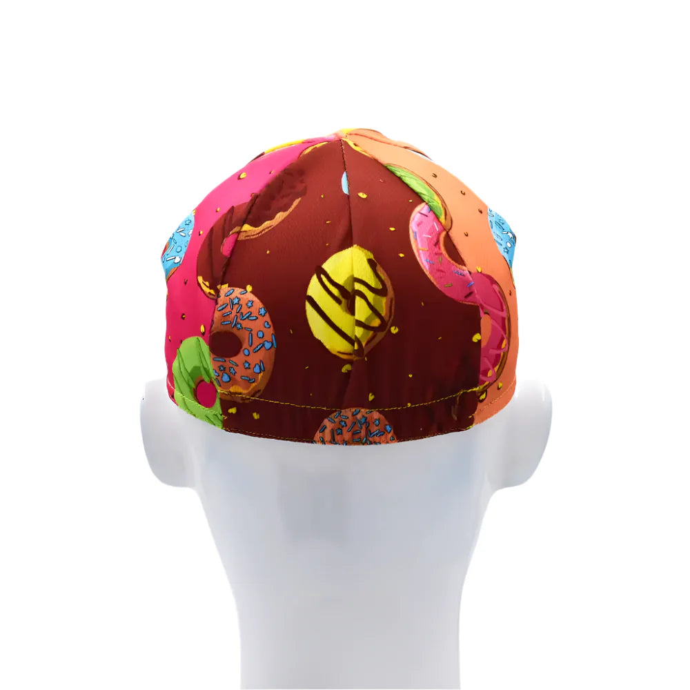 Vintage Donuts Cycling Cap Lightweight Acrylic Retro Pattern For Bike Helmets