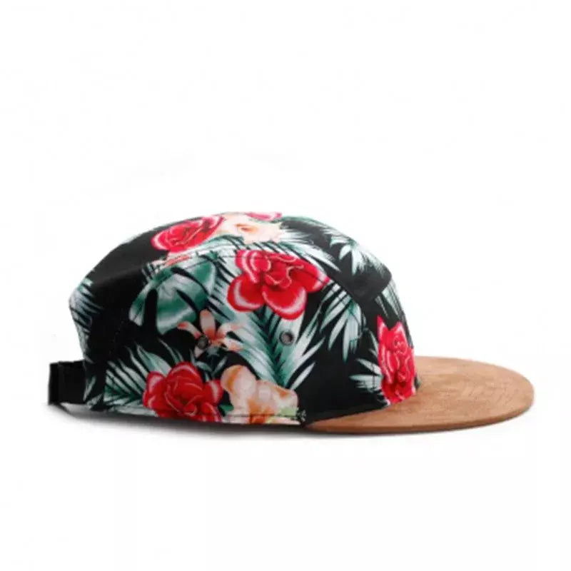 Vintage Roses Floral Five-Panel Cap Modern Style - Urban Caps