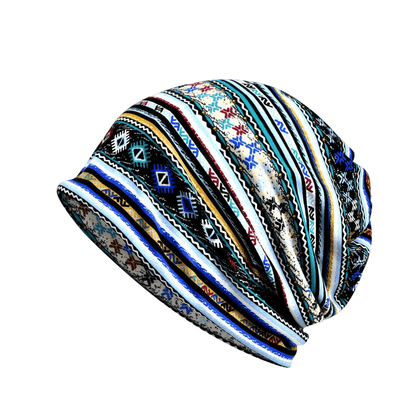 bohemian-cotton-elastic-winter-hat-striped
