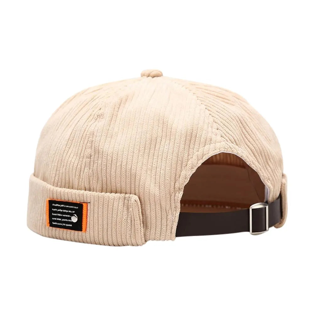 W&W Corduroy Docker Cap – Adjustable Brimless Fisherman Hat