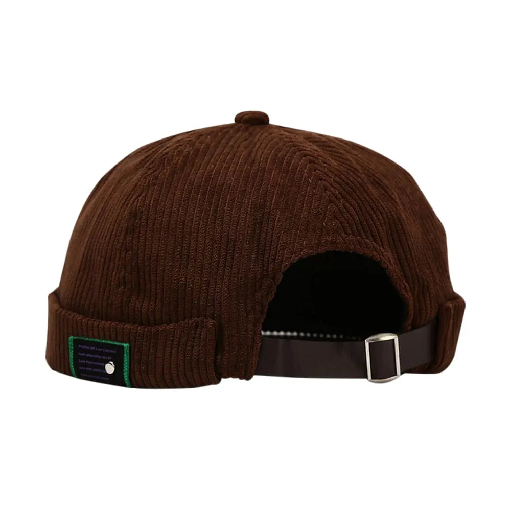 W&W Corduroy Docker Cap – Adjustable Brimless Fisherman Hat