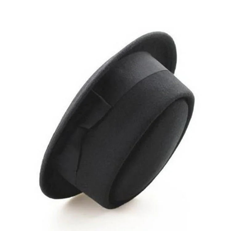 Walter Black Wool Pork Pie Hat – Classic Flat Crown Short Brim Hat