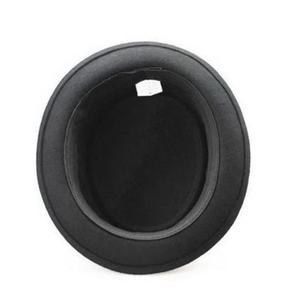 Walter Black Wool Pork Pie Hat – Classic Flat Crown Short Brim Hat