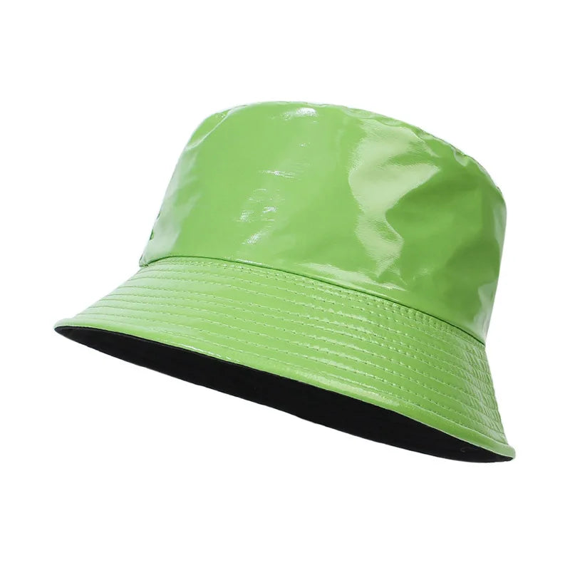 Reversible Leather Bucket Hat – Waterproof Adjustable Hat