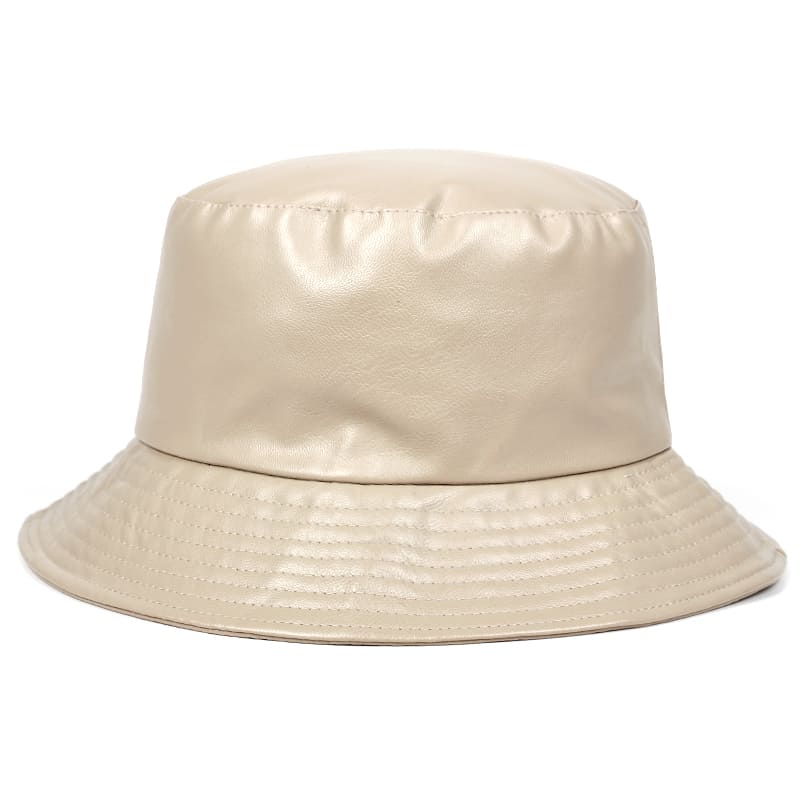 Waterproof Vegan Leather Bucket Hat – Stylish Rainproof Streetwear Hat