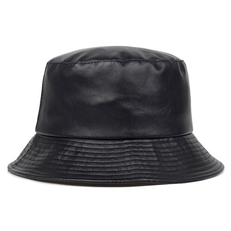 Waterproof Vegan Leather Bucket Hat – Stylish Rainproof Streetwear Hat