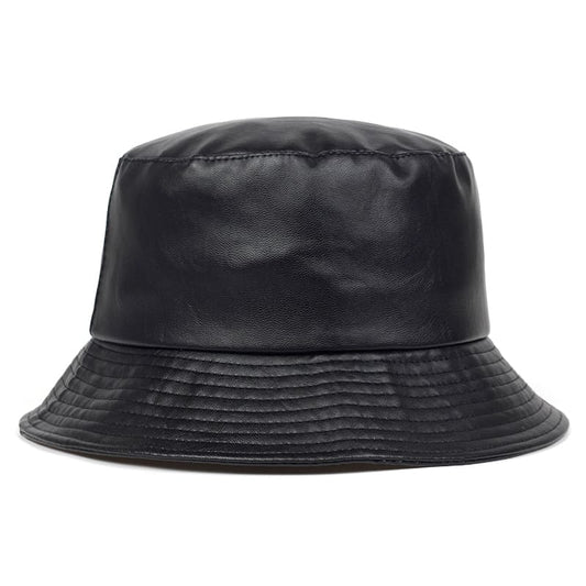 Waterproof Vegan Leather Bucket Hat – Stylish Rainproof Streetwear Hat