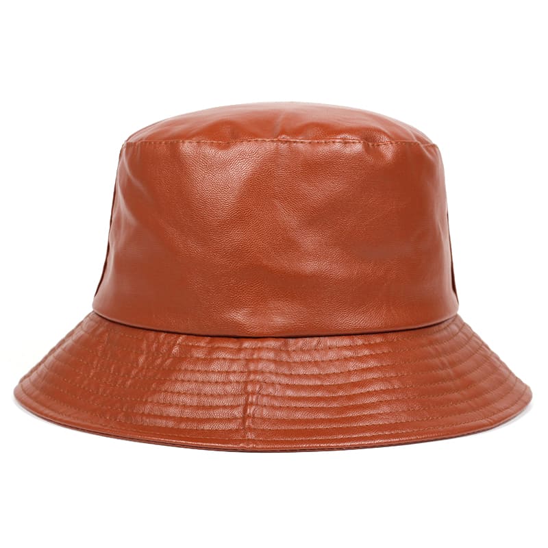 Waterproof Vegan Leather Bucket Hat – Stylish Rainproof Streetwear Hat