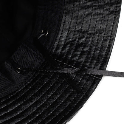 Waterproof Vegan Leather Bucket Hat – Stylish Rainproof Streetwear Hat