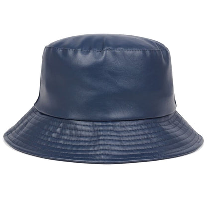 Waterproof Vegan Leather Bucket Hat – Stylish Rainproof Streetwear Hat