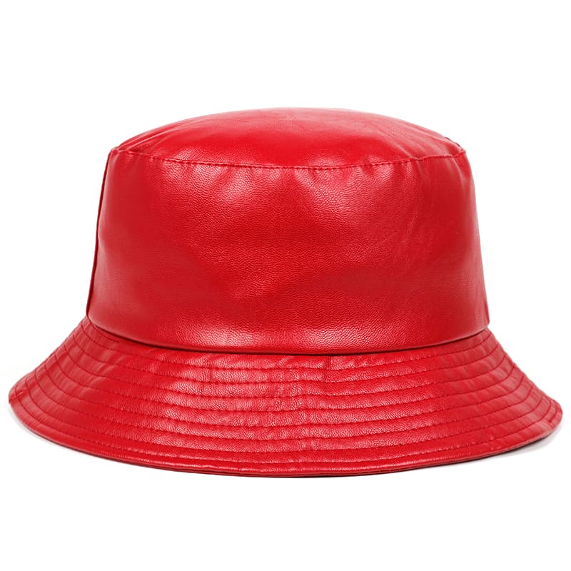 Waterproof Vegan Leather Bucket Hat – Stylish Rainproof Streetwear Hat