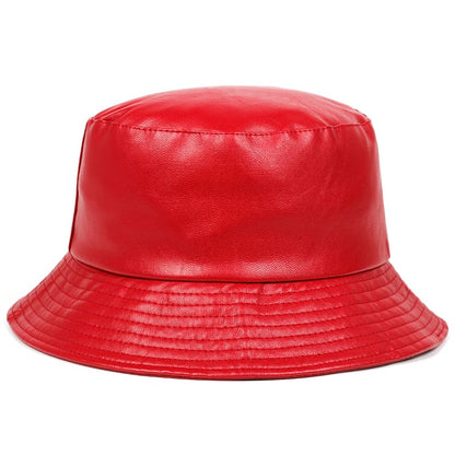 Waterproof Vegan Leather Bucket Hat – Stylish Rainproof Streetwear Hat