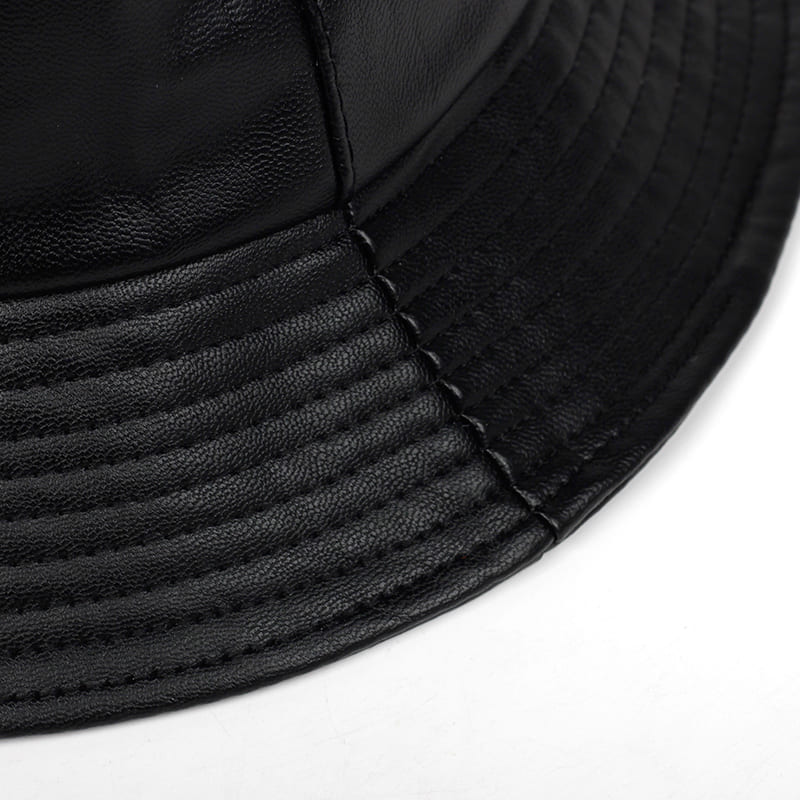 Waterproof Vegan Leather Bucket Hat – Stylish Rainproof Streetwear Hat