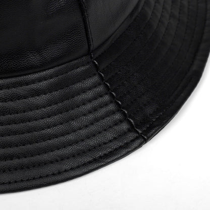 Waterproof Vegan Leather Bucket Hat – Stylish Rainproof Streetwear Hat