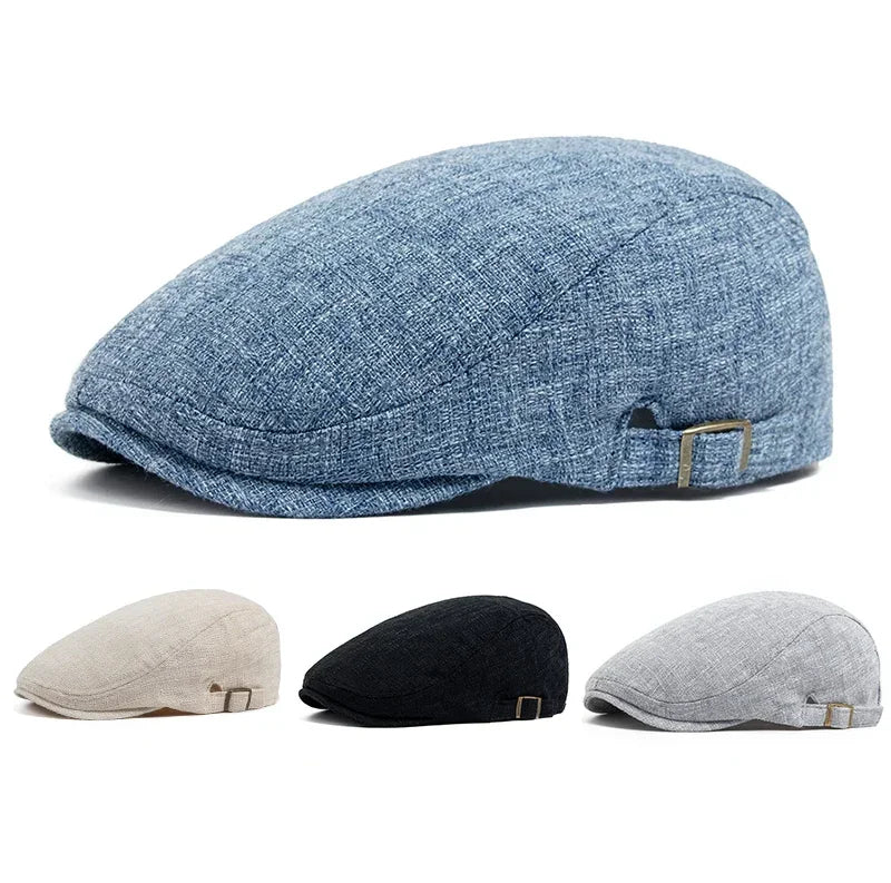 Whistler Linen Flat Cap – Lightweight Adjustable Driver Hat