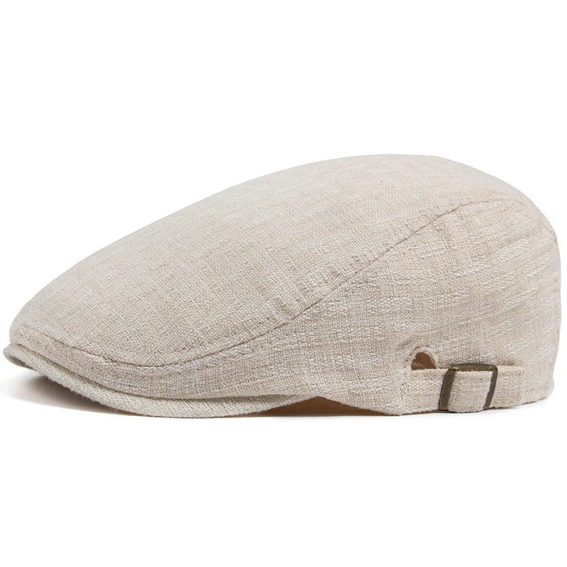 Whistler Linen Flat Cap – Lightweight Adjustable Driver Hat
