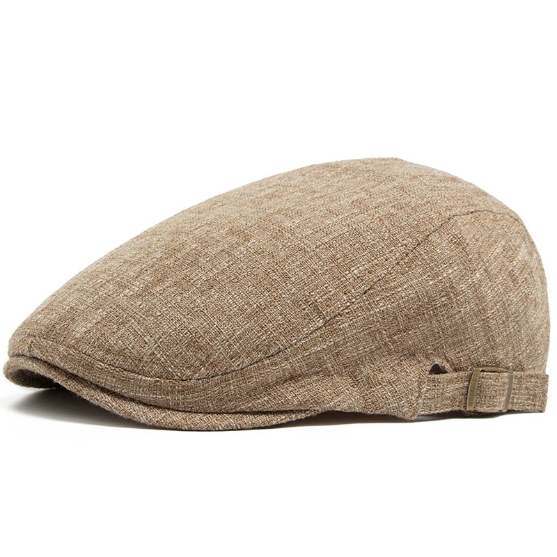 Whistler Linen Flat Cap – Lightweight Adjustable Driver Hat