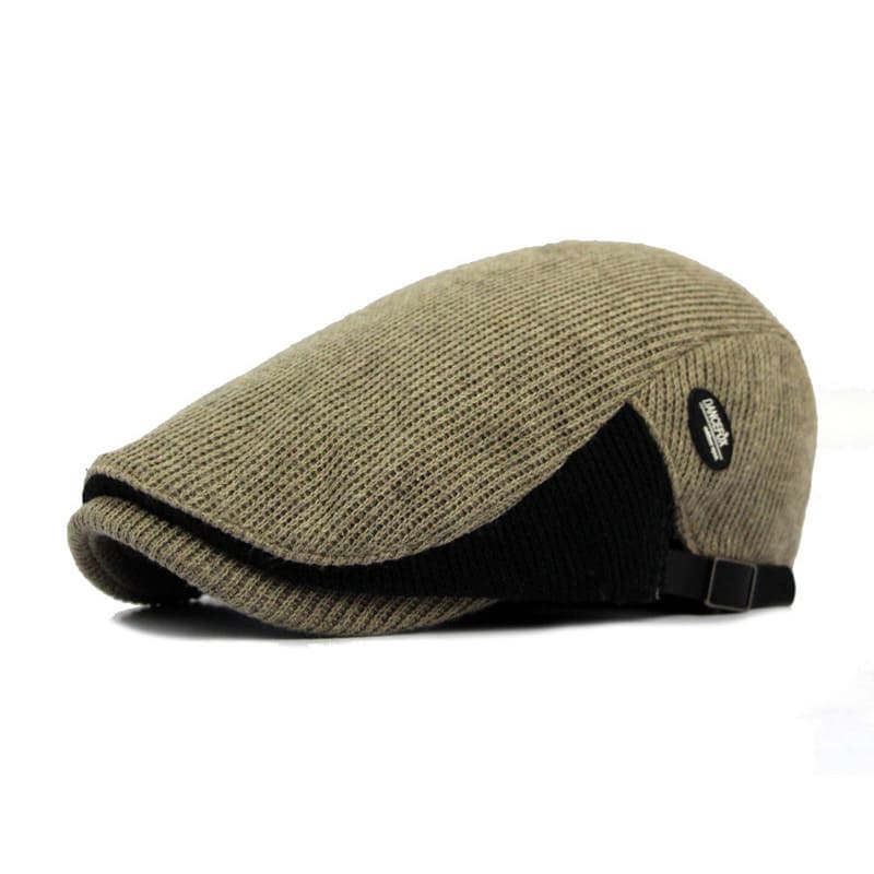 Wigston Striped Knitted Flat Cap - Striped Patchwork Design For Versatile Casual Wear