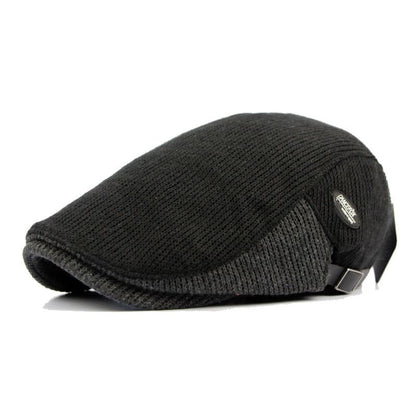 Wigston Striped Knitted Flat Cap - Striped Patchwork Design For Versatile Casual Wear