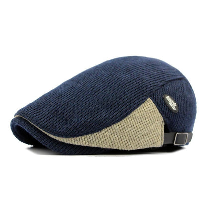 Wigston Striped Knitted Flat Cap - Striped Patchwork Design For Versatile Casual Wear