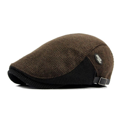 Wigston Striped Knitted Flat Cap - Striped Patchwork Design For Versatile Casual Wear