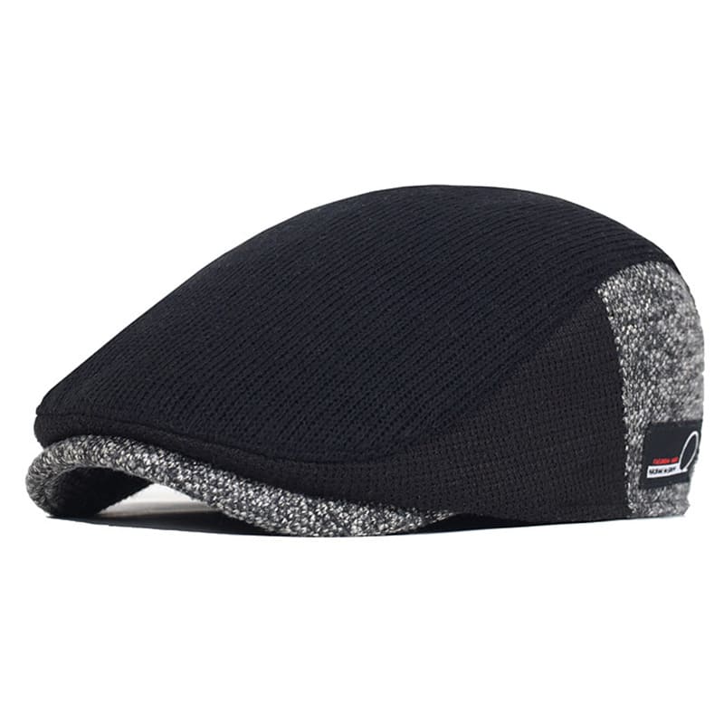 Wigston Striped Knitted Flat Cap - Striped Patchwork Design For Versatile Casual Wear