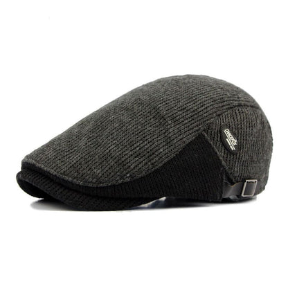 Wigston Striped Knitted Flat Cap - Striped Patchwork Design For Versatile Casual Wear
