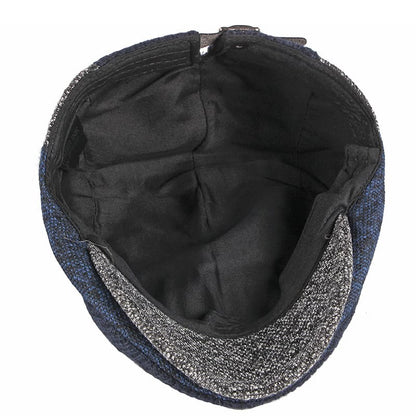 Wigston Striped Knitted Flat Cap - Striped Patchwork Design For Versatile Casual Wear