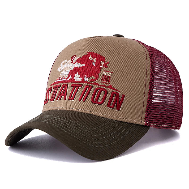 Wild Buffalo Station Trucker Cap - Timeless Trucker Style For Casual Use And Day Comfort