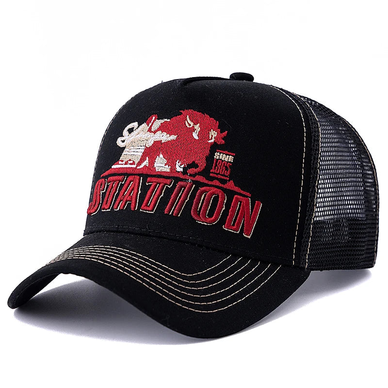 Wild Buffalo Station Trucker Cap - Timeless Trucker Style For Casual Use And Day Comfort