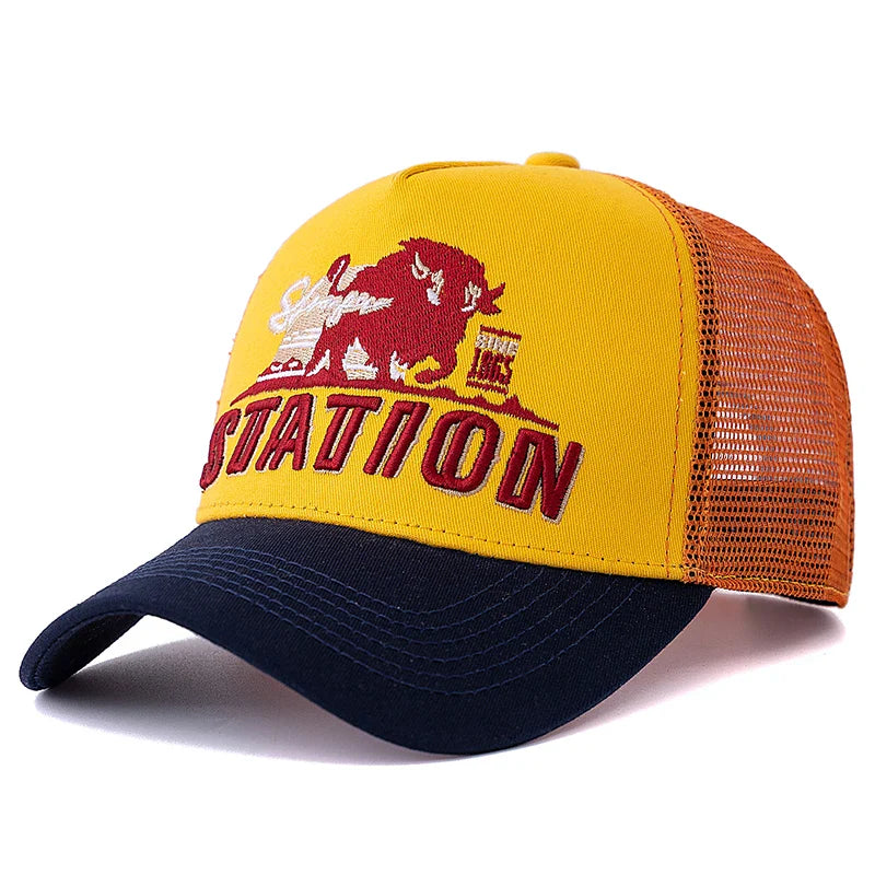 Wild Buffalo Station Trucker Cap - Timeless Trucker Style For Casual Use And Day Comfort